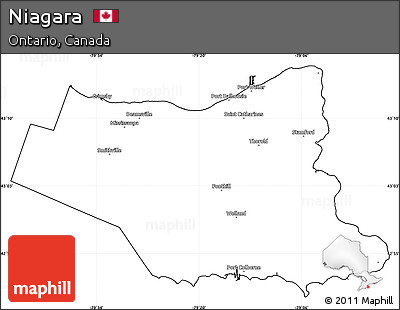 Blank Simple Map of Niagara, cropped outside