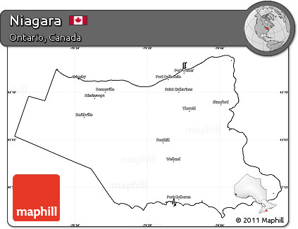 Blank Simple Map of Niagara, cropped outside