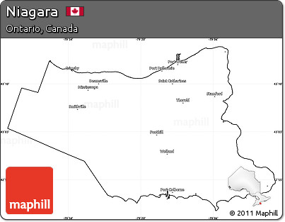 Blank Simple Map of Niagara, cropped outside