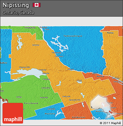 Political 3D Map of Nipissing
