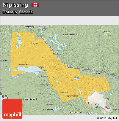 Savanna Style 3D Map of Nipissing