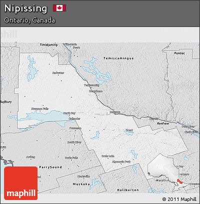 Silver Style 3D Map of Nipissing