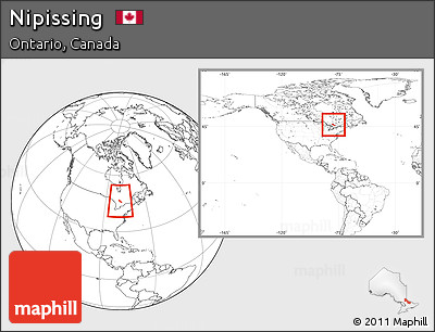Blank Location Map of Nipissing, within the entire country