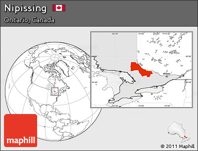 Blank Location Map of Nipissing, highlighted parent region