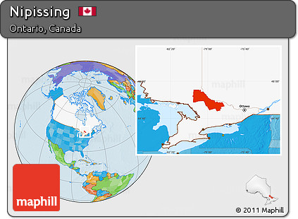 Political Location Map of Nipissing, highlighted country