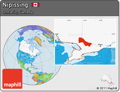 Political Location Map of Nipissing, highlighted country