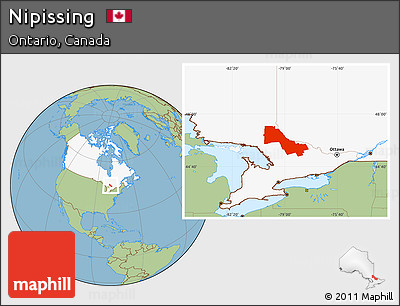 Savanna Style Location Map of Nipissing, highlighted country