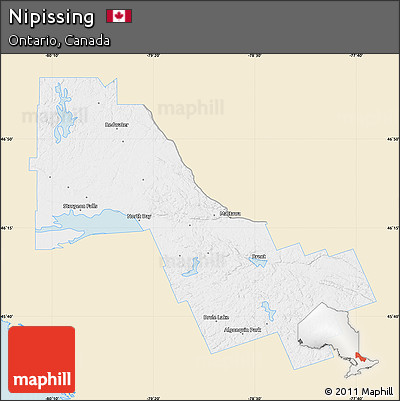 Classic Style Map of Nipissing, single color outside