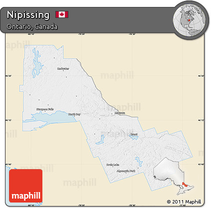 Classic Style Map of Nipissing, single color outside