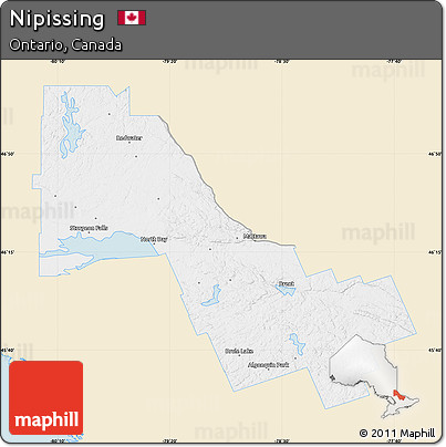 Classic Style Map of Nipissing, single color outside