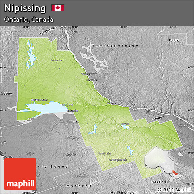 Physical Map of Nipissing, desaturated