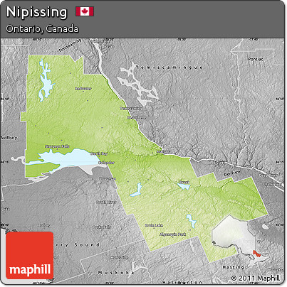 Physical Map of Nipissing, desaturated
