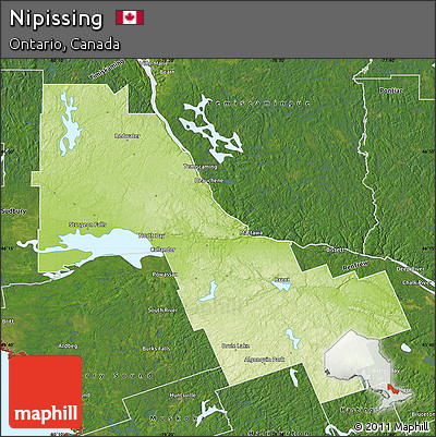 Physical Map of Nipissing, satellite outside