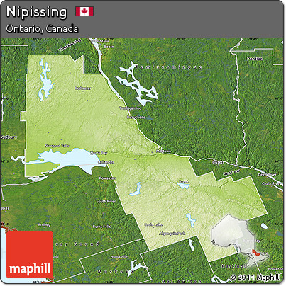 Physical Map of Nipissing, satellite outside