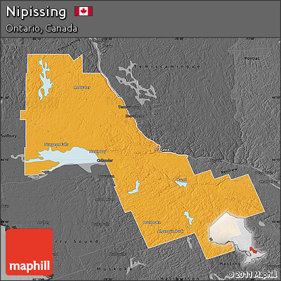 Political Map of Nipissing, darken, desaturated