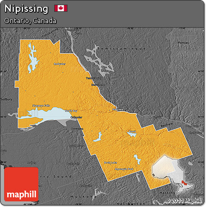 Political Map of Nipissing, darken, desaturated