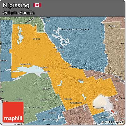Political Map of Nipissing, semi-desaturated