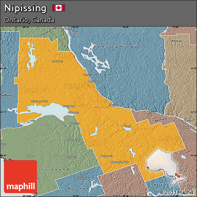 Political Map of Nipissing, semi-desaturated