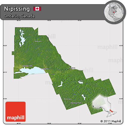 Satellite Map of Nipissing, cropped outside