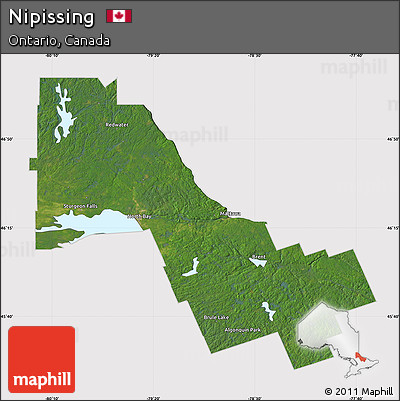Satellite Map of Nipissing, cropped outside