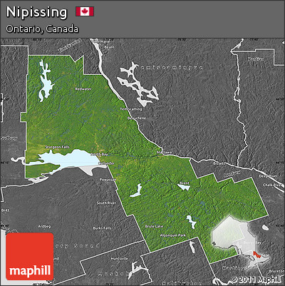 Satellite Map of Nipissing, desaturated
