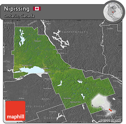 Satellite Map of Nipissing, desaturated