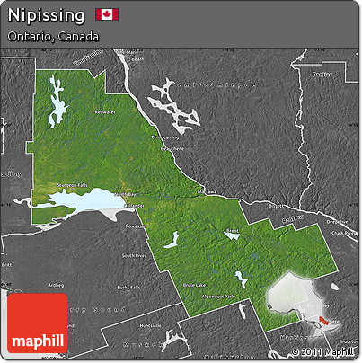 Satellite Map of Nipissing, desaturated