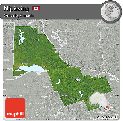 Satellite Map of Nipissing, lighten, semi-desaturated