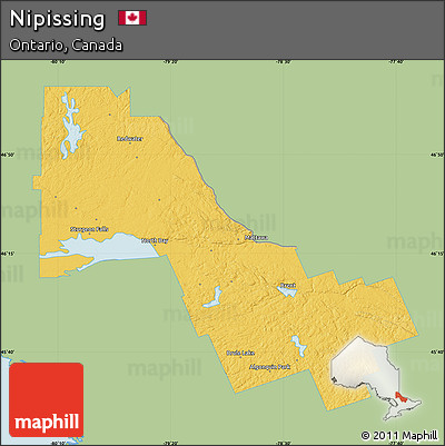 Savanna Style Map of Nipissing, single color outside