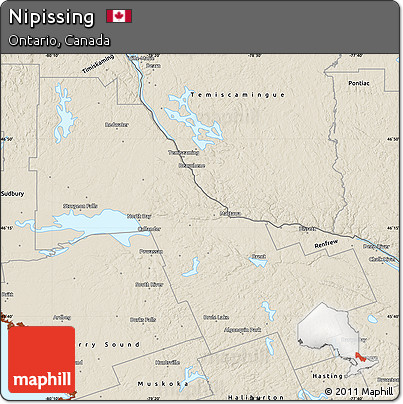 Shaded Relief Map of Nipissing