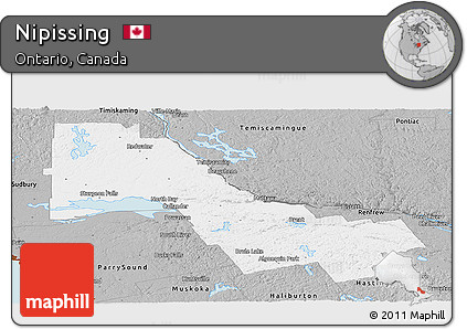 Gray Panoramic Map of Nipissing