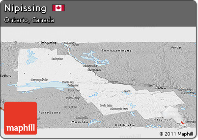 Gray Panoramic Map of Nipissing