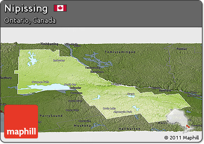 Physical Panoramic Map of Nipissing, darken