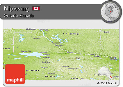 Physical Panoramic Map of Nipissing