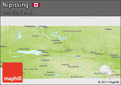 Physical Panoramic Map of Nipissing