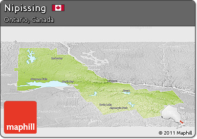 Physical Panoramic Map of Nipissing, lighten, desaturated