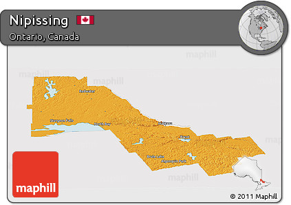Political Panoramic Map of Nipissing, cropped outside