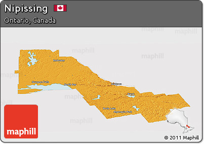 Political Panoramic Map of Nipissing, cropped outside