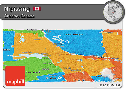 Political Panoramic Map of Nipissing