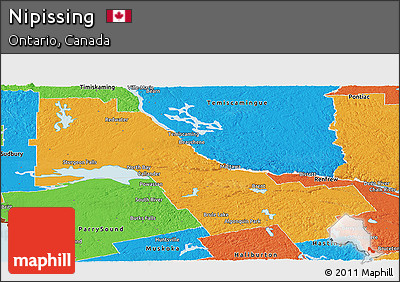 Political Panoramic Map of Nipissing