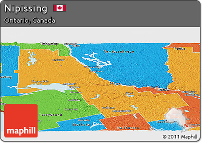 Political Panoramic Map of Nipissing