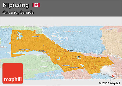 Political Panoramic Map of Nipissing, lighten