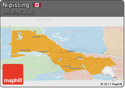 Political Panoramic Map of Nipissing, lighten