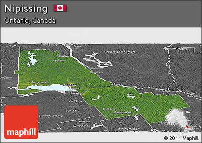 Satellite Panoramic Map of Nipissing, desaturated