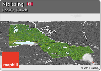 Satellite Panoramic Map of Nipissing, desaturated
