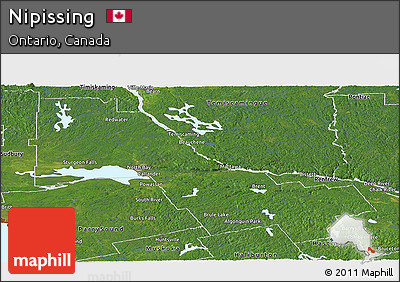Satellite Panoramic Map of Nipissing