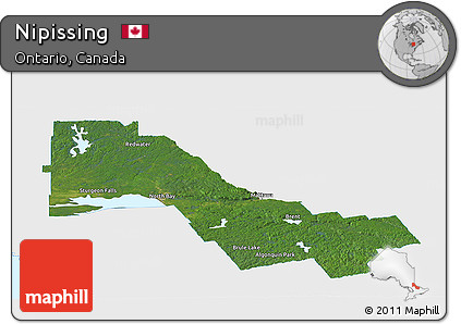 Satellite Panoramic Map of Nipissing, single color outside