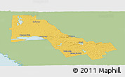 Savanna Style Panoramic Map of Nipissing, single color outside