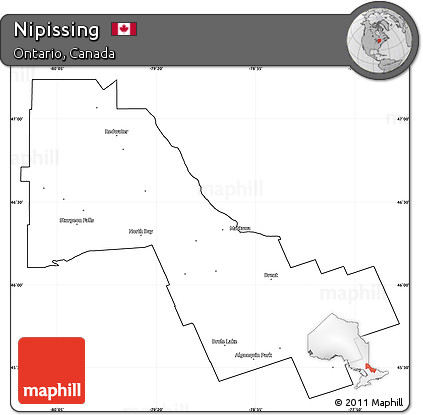 Blank Simple Map of Nipissing, cropped outside