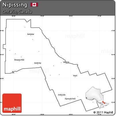 Blank Simple Map of Nipissing, cropped outside